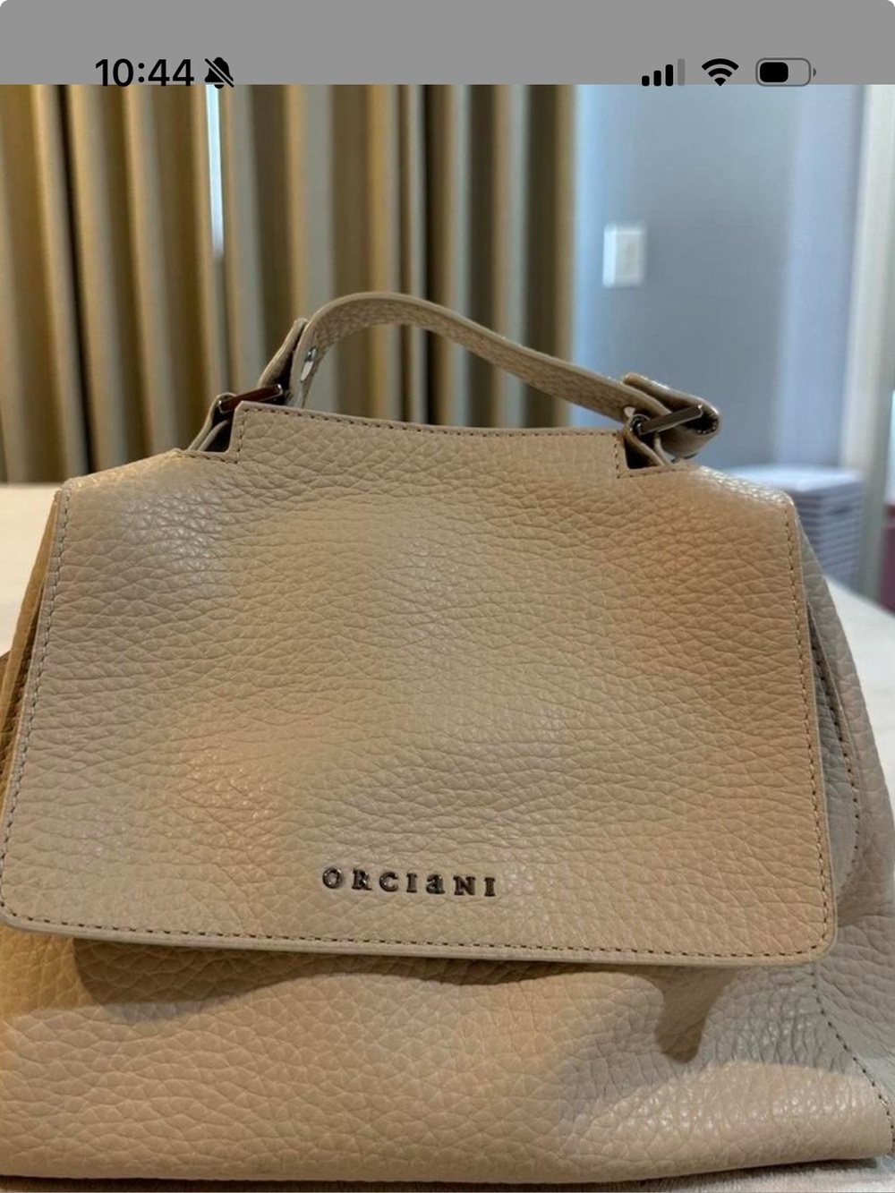 Orciani Beige Pebbled Leather Bag!!perfect for summer!!